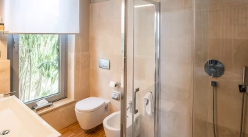 Private bathroom with shower cubicle