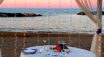 Dîner romantique sur la plage
