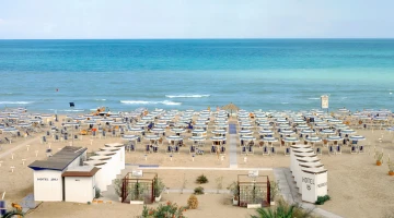 Private beach in front of the hotel