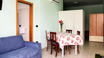 Pièce à vivre dans un appartement de deux pièces