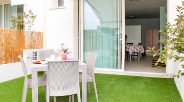 Jardin privatif dans appartement de deux pièces