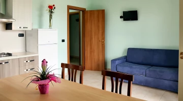 Pièce à vivre dans un appartement de deux pièces