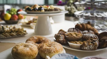 Detail of the breakfast buffet