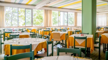 Tables set in the dining room