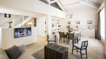 Séjour avec cuisine équipée dans Cottage