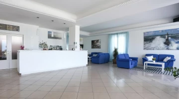 Reception area with sofas