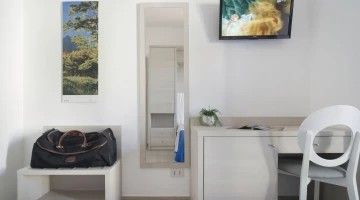 Room with TV and desk
