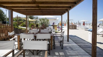 Relaxation area on the beach