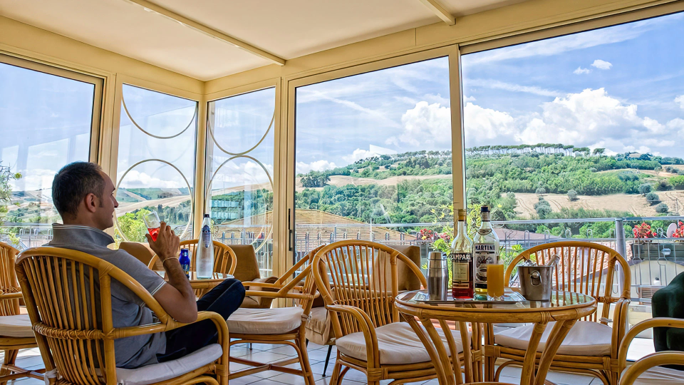 Véranda avec vue panoramique
