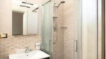 Private bathroom with shower cubicle
