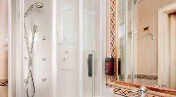Private bathroom with shower cubicle