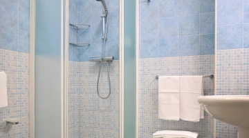 Bathroom with shower box