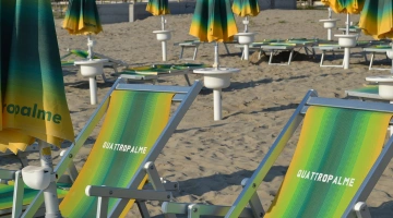 Beach equipped with umbrellas and sunbeds