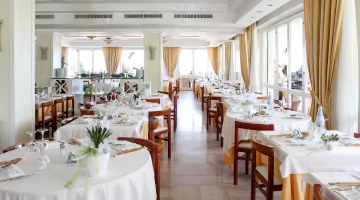 Tables set in the restaurant