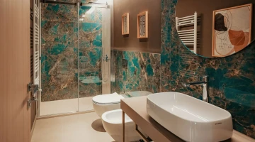 Private bathroom with shower cubicle