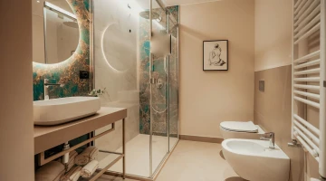 Private bathroom with shower cubicle