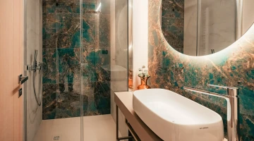Private bathroom with shower cubicle