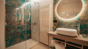 Private bathroom with shower cubicle