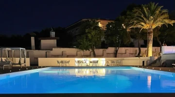 Swimming pool in the evening