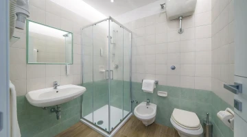 Private bathroom with shower cubicle