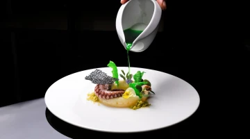 Dishes with fresh ingredients