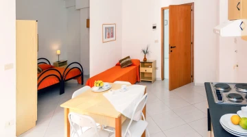 Apartment with living area