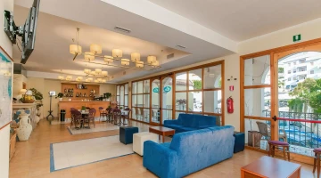 Hall-Reception with TV corner and bar 