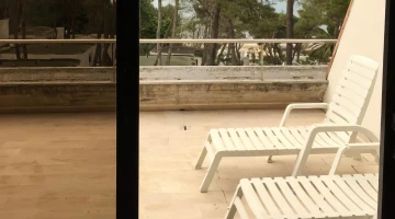 Private balcony with deckchairs