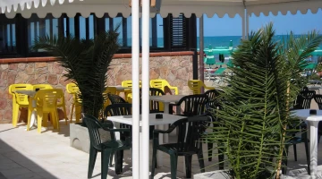 Relaxation area on the beach