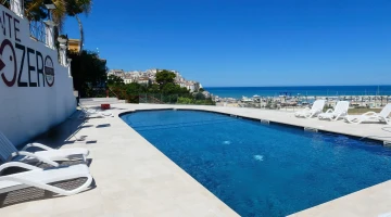 Sunbeds by the pool