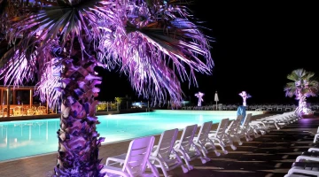 Swimming pool in the evening