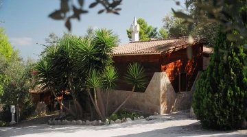 Villini rivestiti in pietra e legno