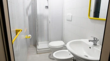 Private bathroom with shower cubicle