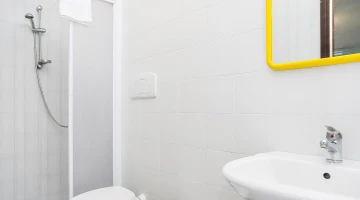 Private bathroom with shower cubicle