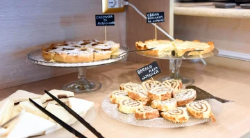 Breakfast buffet with sweet products