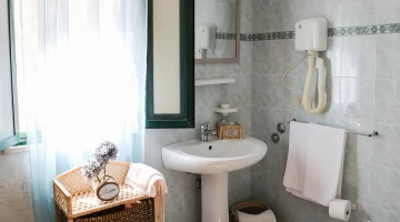 Private bathroom with hairdryer