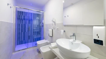 Private bathroom with shower cubicle