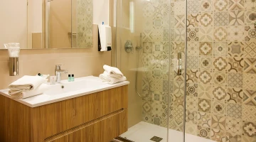 Private bathroom with shower cubicle