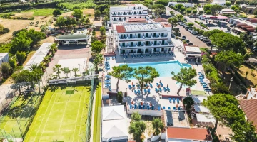 Structure from above with tennis court