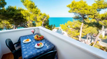 Panoramic furnished balcony