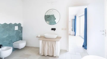 Renovated bathroom of an apartment