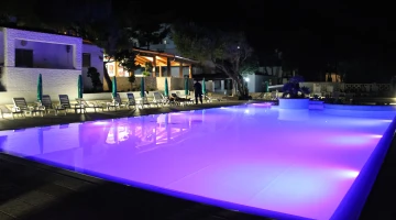 Swimming pool with night lighting
