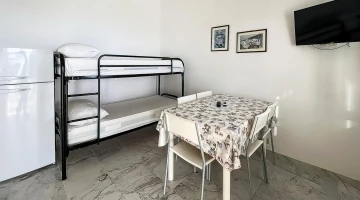 Living room with TV and bunk bed
