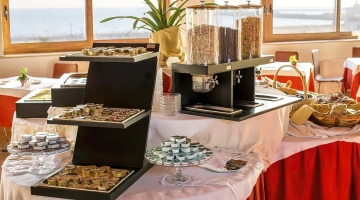 Detail of the breakfast buffet