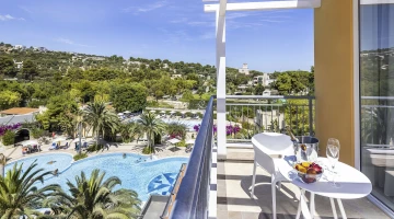 Terrace overlooking the swimming pool