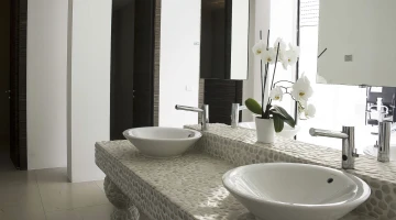 Private bathroom with shower cubicle