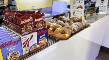 Bar counter at breakfast