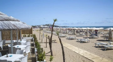 Refreshment area on the beach