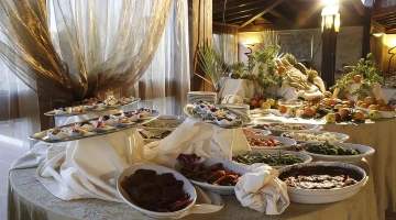 Buffet of side dishes at meals