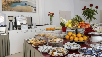 Breakfast buffet with sweet products